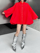 Oversize Voluminous Sleeve Red Bomber Jacket